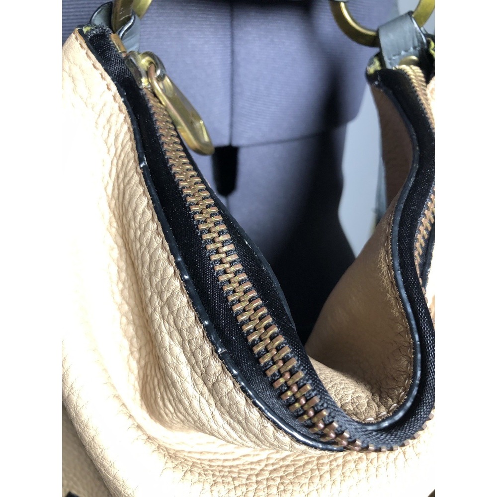 OrYany Leather Backpack Shoulder Bag Purse Black Tan Colorblock Boho Pebbled - Picture 14 of 14